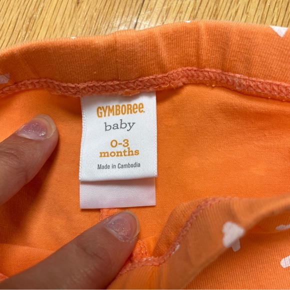 Gymboree pumpkin ruffled long sleeve two piece orange/white set size 0-3 months - Picture 4 of 11